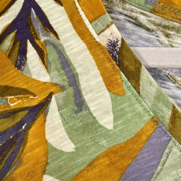 Rachel Zoe 100% Cotton Flutter SleeveTop | 3X | Multi-Color Abstract Leaf Print - Picture 5 of 12